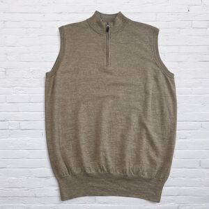 Peter Millar 1/4 Zip Sweater Vest Men's Large Merino Wool Golf Performance